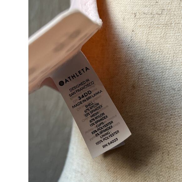 Athleta Sports Bra 34DD Cross Back Women's Pink Underwired Lightly Padded Lined - Picture 6 of 7